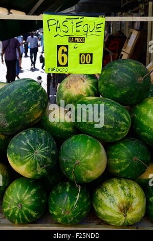 Frankreich, Paris, die Barbes Viertel, Dejean Street, afrikanischen Markt, Wassermelone Stockfoto