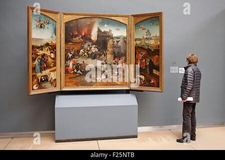 Belgien, Brüssel, Königliche Museen der schönen Künste, Museum für alte Kunst (alte Meister Museum), Triptychon die Versuchung des Heiligen Antonius von Hieronymus Van Aken, sagte Bosch Stockfoto