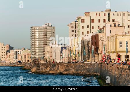 Kuba, Havanna, Malecon Habana Centro Stockfoto