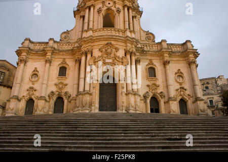 Treppe von der barocken St.-Petri-Dom, Modica - Sizilien Stockfoto