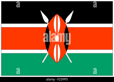 Fahne: Kenia / Flagge: Kenia. Stockfoto