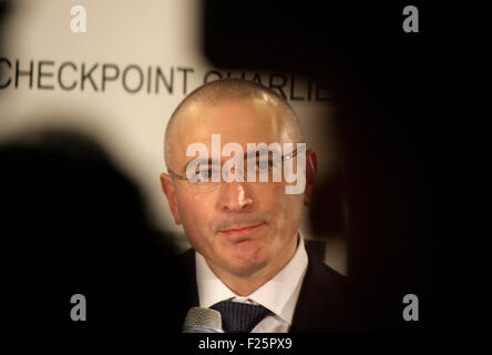 Michail Borissowitsch Chodorkowski - Pressekonferenz Im Haus am Checkpoint Charlie, 22. Dezember 2013, Berlin. Stockfoto