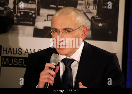 Michail Borissowitsch Chodorkowski - Pressekonferenz Im Haus am Checkpoint Charlie, 22. Dezember 2013, Berlin. Stockfoto