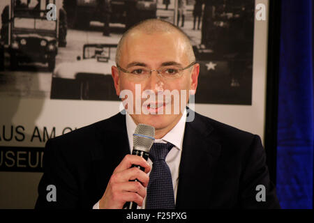 Michail Borissowitsch Chodorkowski - Pressekonferenz Im Haus am Checkpoint Charlie, 22. Dezember 2013, Berlin. Stockfoto