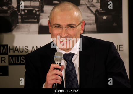 Michail Borissowitsch Chodorkowski - Pressekonferenz Im Haus am Checkpoint Charlie, 22. Dezember 2013, Berlin. Stockfoto