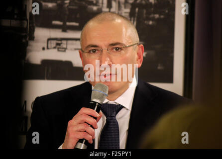 Michail Borissowitsch Chodorkowski - Pressekonferenz Im Haus am Checkpoint Charlie, 22. Dezember 2013, Berlin. Stockfoto