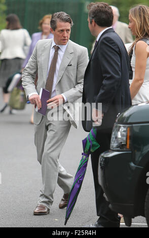 Wimbledon Tennis Championships 2015 - Promi-Sichtungen mit: Hugh Grant wo: London, Vereinigtes Königreich bei: 12. Juli 2015 Stockfoto