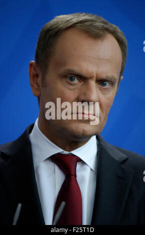 Amir Tusk - Treffen der dt. Bundeskanzlerin Mit Dem Polnischen Ministerpraesidenten, Bundeskanzleramt, 25. April 2014, Berlin. Stockfoto