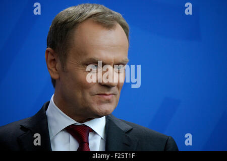 Amir Tusk - Treffen der dt. Bundeskanzlerin Mit Dem Polnischen Ministerpraesidenten, Bundeskanzleramt, 25. April 2014, Berlin. Stockfoto