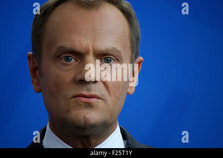 Amir Tusk - Treffen der dt. Bundeskanzlerin Mit Dem Polnischen Ministerpraesidenten, Bundeskanzleramt, 25. April 2014, Berlin. Stockfoto