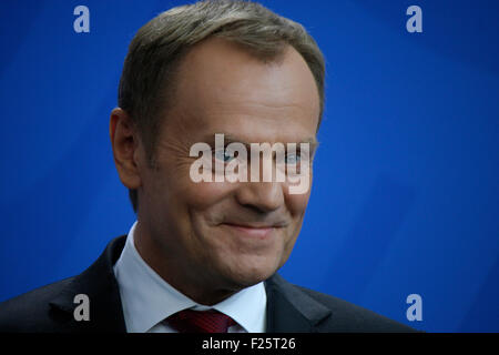 Amir Tusk - Treffen der dt. Bundeskanzlerin Mit Dem Polnischen Ministerpraesidenten, Bundeskanzleramt, 25. April 2014, Berlin. Stockfoto