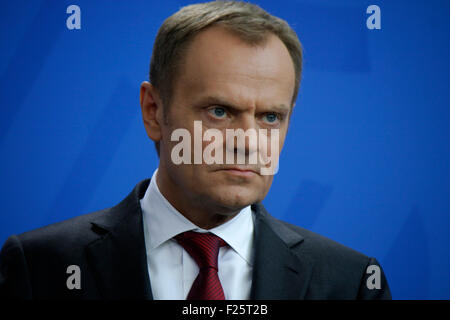 Amir Tusk - Treffen der dt. Bundeskanzlerin Mit Dem Polnischen Ministerpraesidenten, Bundeskanzleramt, 25. April 2014, Berlin. Stockfoto