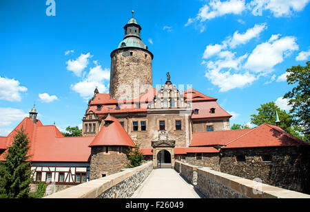 Schloss Czocha vom 13. Jahrhundert, in Polen, Niederschlesien Provinz Stockfoto