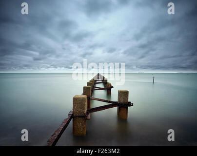 Alten Küstenschutzes an Shoeburyness Stockfoto