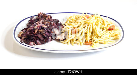 Trofie, leckere italienische Pasta auf Teller Stockfoto