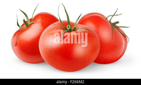 Tomaten, isoliert auf weiss Stockfoto