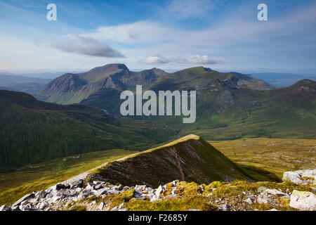 Ben Nevis, Carn Mor Dearg und Aonach Beag aus Binnein Mor Stockfoto