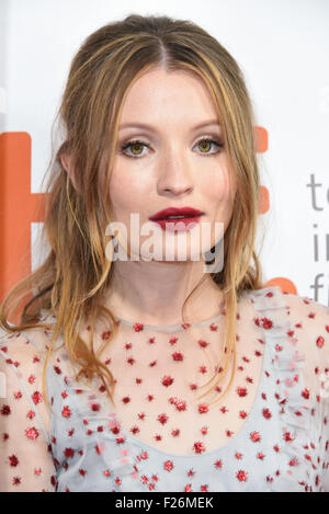 Toronto, Ontario, Kanada. 12. Sep, 2015. Schauspielerin EMILY BROWNING besucht die "Legende" Premiere während der 2015 Toronto International Film Festival in der Roy Thomson Hall am 12. September 2015 in Toronto, Kanada. Bildnachweis: Igor Vidyashev/ZUMA Draht/Alamy Live-Nachrichten Stockfoto