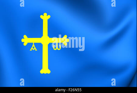 Fürstentum Asturien Flagge, Spanien. Hautnah. Stockfoto