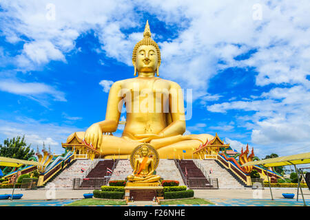 Der größte sitzende Buddha-Statue am Wat Muang Ang Thong Provinz Thailand Stockfoto