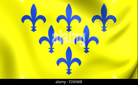 Herzogtum Parma 3D Flagge. Hautnah. Stockfoto