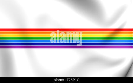 3D Flagge der jüdischen autonomen Oblast, Russland. Hautnah. Stockfoto