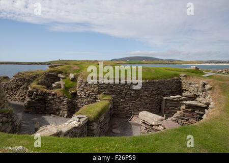 Jarlshof prähistorische und nordische Siedlung, Shetland, nördlichen Inseln, Schottland, UK Stockfoto