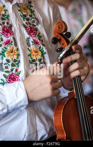 Trachten, Tschechische folklore Musiker Velke Pavlovice, Südmähren, Tschechische Republik, Europa Stockfoto