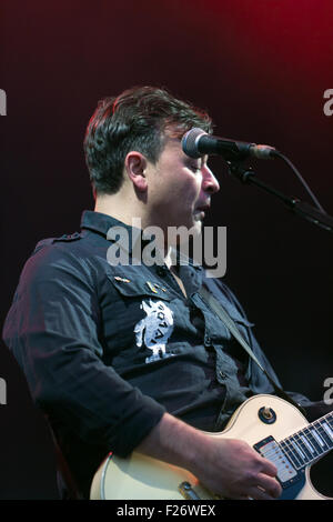 Bradfield von den Manic Street Preachers, die Durchführung auf der Hauptbühne am Blackheath Music Festival Stockfoto