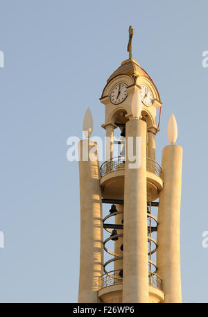 Die Glocke und Clock Tower von der Auferstehung Christi orthodoxe Kathedrale von Tirana. Triana, Albanien. Stockfoto