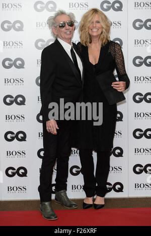 Keith Richards und Patti Hansen in der GQ Men of the Year Awards 2015 Stockfoto