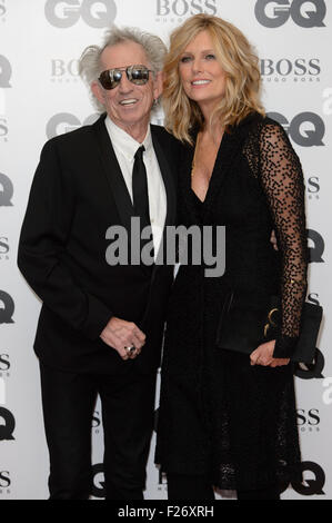 Keith Richards und Patti Hansen in der GQ Men of the Year Awards 2015 Stockfoto