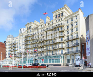 Das Grand Hotel in der Nähe der Strandpromenade in Brighton, East Sussex, England, UK. Stockfoto