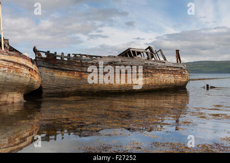 Alten Fischerbooten, Salen, Isle of Mull, Schottland, Vereinigtes Königreich Stockfoto