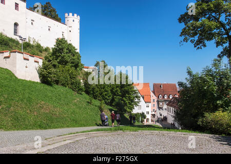 Hohes Schloss, hohe Schloss Palast Außenwand - Füssen Stadt, Ostallgaü, Bayern, Deutschland Stockfoto