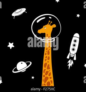 Giraffe im Raum Stock Vektor