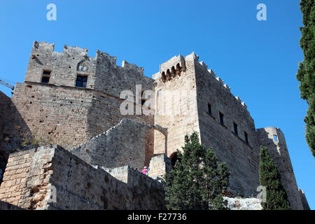 Burg der Ritter des Johanniterordens auf der Akropolis in Lindos Rhodos Stockfoto