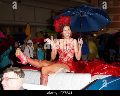 Atlantic City, NJ, USA. 12. Sep, 2015. Miss Oklahoma, Georgia Frazier in Anwesenheit für die Miss America zeigen uns Ihre Schuhe Parade 2015, dem Boardwalk, Atlantic City, NJ 12. September 2015. © MORA/Everett Collection/Alamy Live-Nachrichten Stockfoto