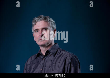 Mike Carey, der britische Schriftsteller der Comic-Bücher, Romane und Filme auf dem Edinburgh International Book Festival 2015. Edinburgh, Schottland. 22. August 2015 Stockfoto