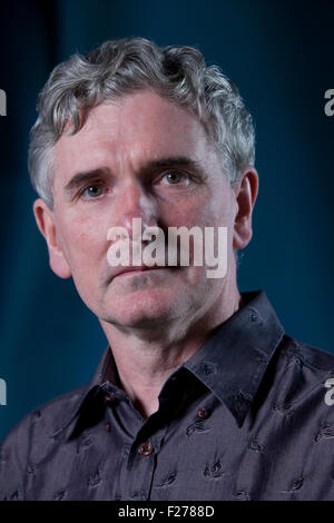 Mike Carey, der britische Schriftsteller der Comic-Bücher, Romane und Filme auf dem Edinburgh International Book Festival 2015. Edinburgh, Schottland. 22. August 2015 Stockfoto