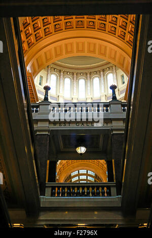Blick auf der Westempore im Wisconsin State Capitol Gebäude in Madison Stockfoto