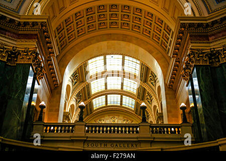 Blick auf die Süd-Galerie in der Wisconsin State Capitol Gebäude an Madison Stockfoto