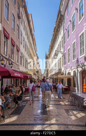 Rua Augusta shopping Street, Baixa, Lissabon, Portugal Stockfoto