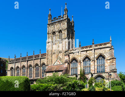 Great Malvern Priorat, jetzt die Pfarrei, Great Malvern Hills Malvern, Worcestershire, England, UK Kirche Stockfoto