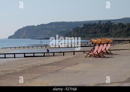 Blick auf Shanklin vom Seestrand, Isle Of Wight, Großbritannien Stockfoto