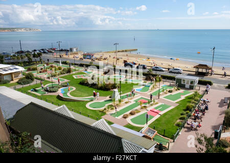 Minigolf direkt am Strand in Shanklin auf der Isle Of Wight Stockfoto