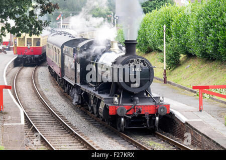 Vintage Dampfmaschinen nehmen Teil an einem Gala-Wochenende - Llangollen, Wales. Stockfoto