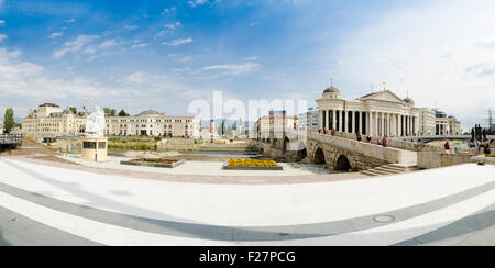 R. Mazedonien Skopje. Stadtzentrum, Brücke Stein Stockfoto