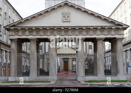 Polnische Bahn Head Office Gebäude im traditionellen vor dem Krieg-Stil, Praga North, Warszawa, Polen, Polska, Warschau, Europa Stockfoto