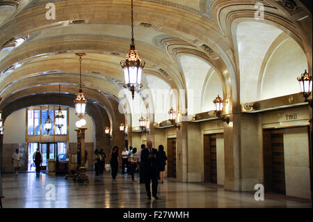 Innere des Rathauses Lobby, Chicago, Illinois. Lokale Regierung Gebäude in der Innenstadt von Chicago. 1911 erbaut. Stockfoto